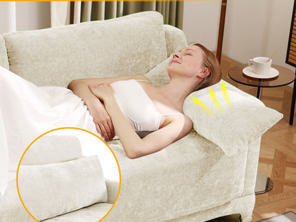 Elegant Sofa With Ergonomic Design And Lumbar Pillows