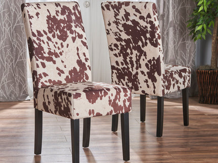 Contemporary Dining Chair With Rubberwood Legs (Set of 2)