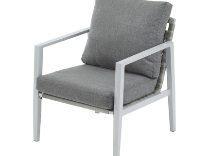 Modern Lounge Chair With Rope Accents And Cushions