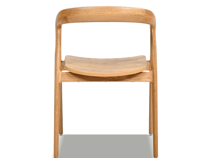 Simeon - Scandinavian Sculpted Dining Chair - Warm Natural Brown