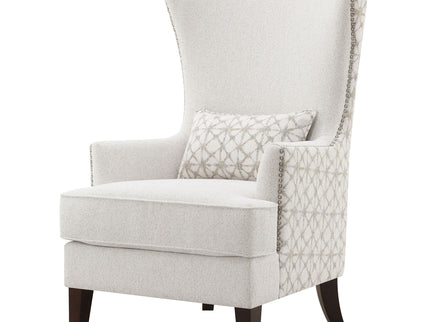 Lindstrom - Wingback Accent With Contoured Back - Ivory White