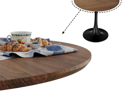 Mid-Century Round Dining Table With Pedestal Base For 2 - 4 People