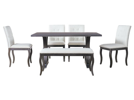 Dining Set With Bench, 6 Piece