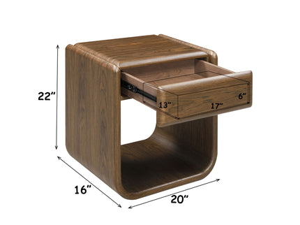Lanza - End Table With Drawer - Dark Walnut