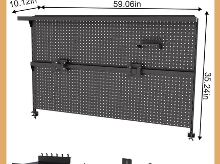 Clamp On Desk Pegboard With Single Monitor Stand