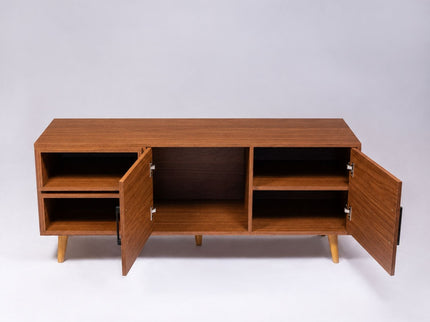 TV Stand For TVs Up To 60" With 2 Doors And 2 Open Shelves