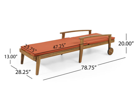 Jason - Chaise Lounge Adjustable Acacia Wood Outdoor Furniture