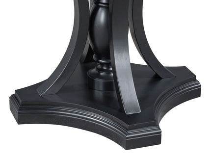 5 Piece Dining Set Extendable Round Table And 4 Chairs - Black / Oak