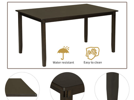 6 Piece Rectangular Dining Table Set With 4 Chairs And Bench