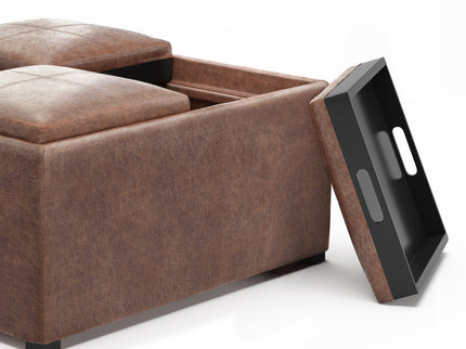 Avalon - Square Coffee Table, Storage Ottoman