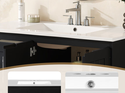 Wall Mounted Bathroom Vanity & Sink, 2 Drawers