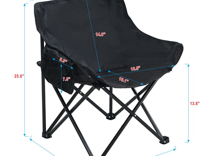 2 Pieces Outdoor Camping Chairs Folding / Portable, Comfortable Seating, Durable Steel Fram