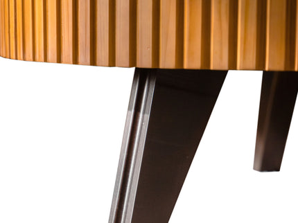Round Retro Coffee With Solid Wood Legs
