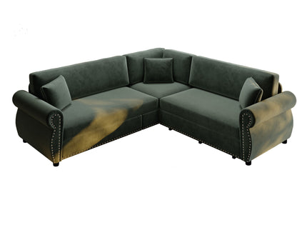 L-Shaped Sofa Couch With Pull-Out Bed