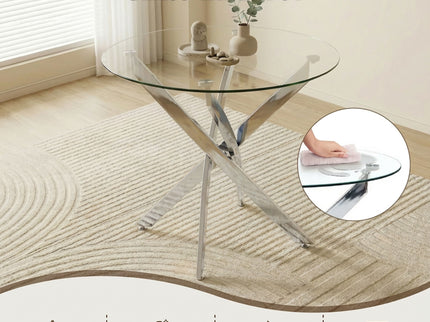 Round Dining, Kitchen Table For Dining Room - Chrome