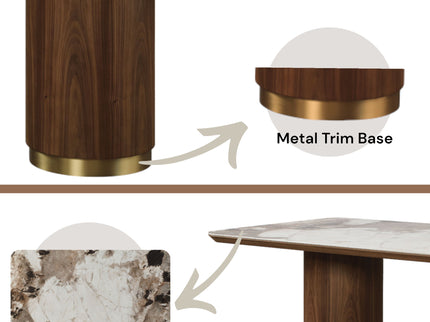 Willene - Ceramic Top Dining Table - Walnut