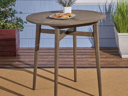 Outdoor Acacia Wood Bar Table With Slat Top