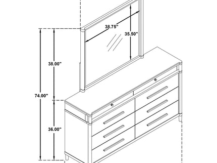 Robinson - 8 Drawer Dresser With Mirror - White