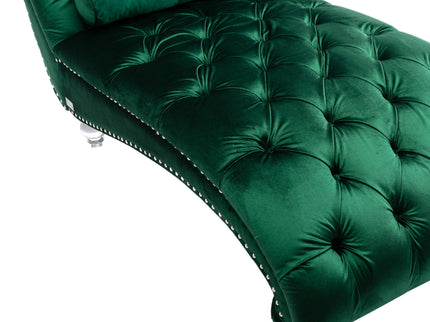 Chaise Lounge Indoor, Button Tufted Upholstered Chaise Lounge Chair With Pillow