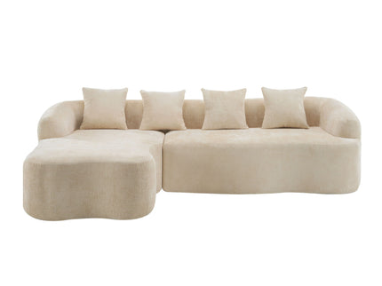 Modular L-Shape Sectional Sofa With Curved Chaise