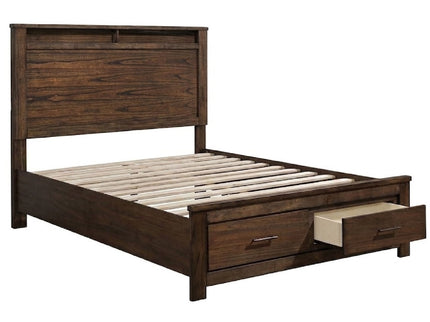 Eastern King Bed With Footboard Drawers Furniture - Oak