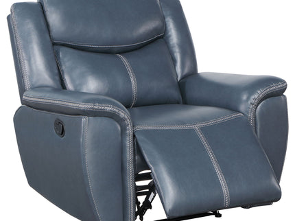 Brier - Upholstered Padded Arm Recliner Chair With Manual Recline And Pillowtop Arms - Blue