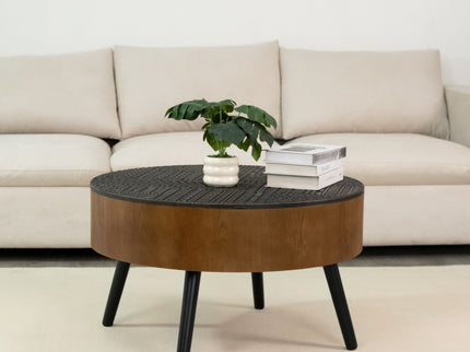 Round Coffee Table With Storage Function For Living Rooms