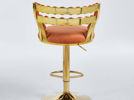 Modern Bar Chair With Iron Tube Legs, Soft Cushions And Comfortable Backrest (Set of 2)