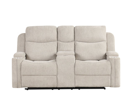 Galya - 3 Piece Living Room Set Sofa Loveseat Chair - Light Gray