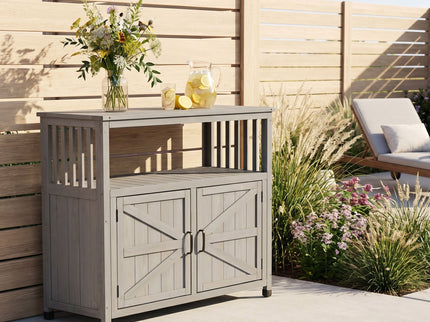 Patio Bar Table Set With Storage