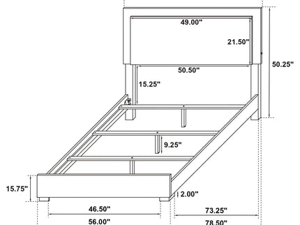 Jeremiah - LED Panel Bed With Touch Controlled Lighting