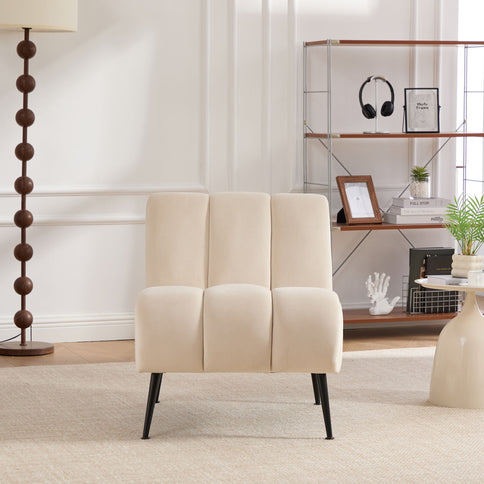Upholstered Armless Chair For Living Room