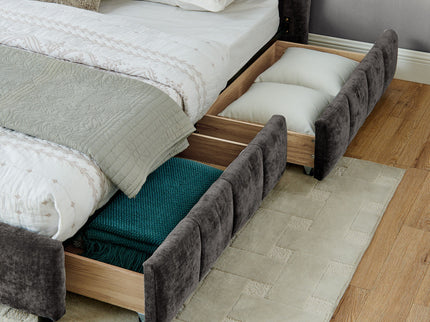 Modern Platform Bed Frame With Thick Fabric