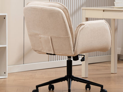 Criss Cross Swivel Desk Chair With Adjustable Armrests & Wheels For Home Office