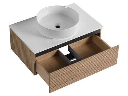 Wall Mounted Bathroom Vanity With Art Sink & 1 Soft Close Drawer