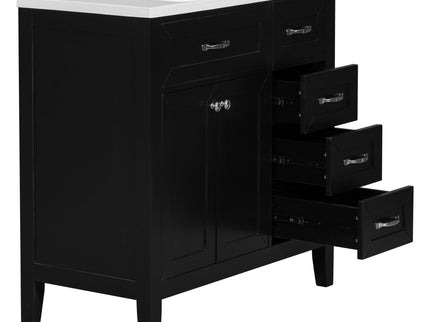 Modern Bathroom Vanity With Sink, Freestanding With Drawers And Doors