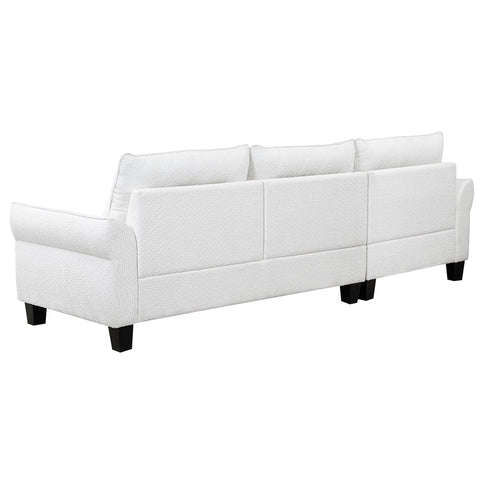 Granholm - Upholstered Curved Arm Sectional Sofa - White