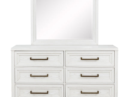 6 Drawer Dresser & Mirror - White