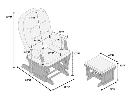 Glider Chair With Ottoman