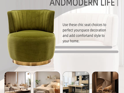 360 Degree Swivel Cuddle Barrel Accent Sofa Chair
