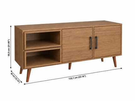 TV Stand For TVs Up To 60" With 2 Doors And 2 Open Shelves