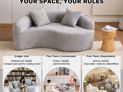 Tai Chi - Curved Dual Depth Loveseat