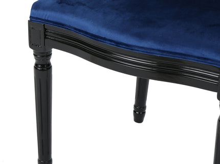 French Country Inspired Dining Chair With Iconic Round Backrest - Navy Blue