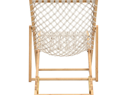 Bamboo Weaving Chair Set With Handwoven Rope For Patio And Living Spaces - Natural