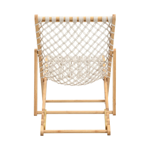 Bamboo Weaving Chair Set With Handwoven Rope For Patio And Living Spaces - Natural