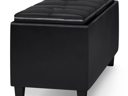Avalon - Tray Storage Ottoman With Lift Up Lids - Midnight Black