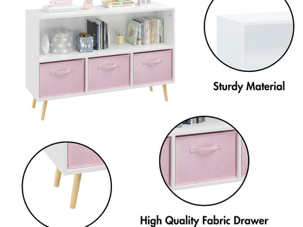 Bookcase With Collapsible Drawers, Book Display Organizer