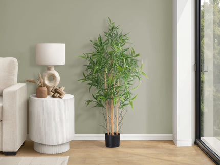 50" Tall, Artificial Plant, Bamboo Tree, Indoor, Faux, Fake, Floor, Greenery, Potted, Decorative - Green / Black