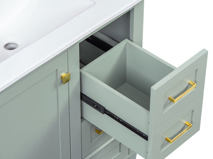 Bathroom Vanity, Modern Bathroom Cabinet With Sink Combo Set, Bathroom Storage Cabinet With A Soft Closing Door And 3 Drawers, Solid Wood Frame