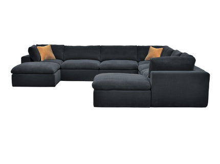 Custom Configuration Modular Sectional With Toss Pillows